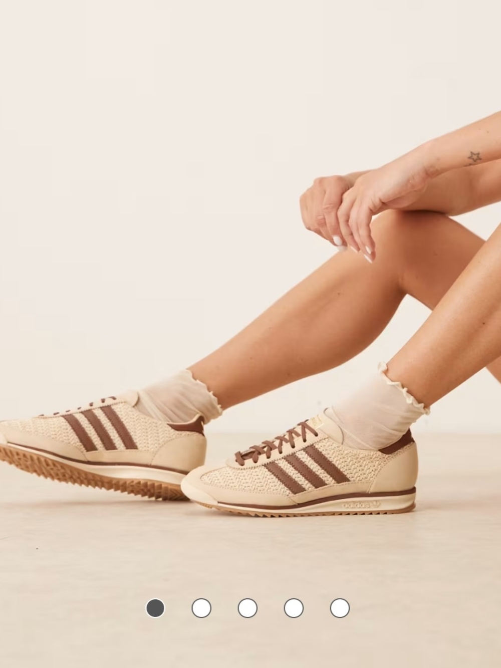 adidas Originals SL 72 OG sneakers with crochet detailing in beige